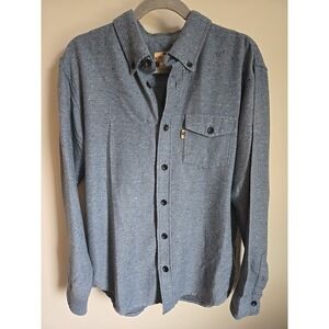 Buffalo Trading Co Mens Size Medium Blue Tweed Button Down Long Sleeve Shirt